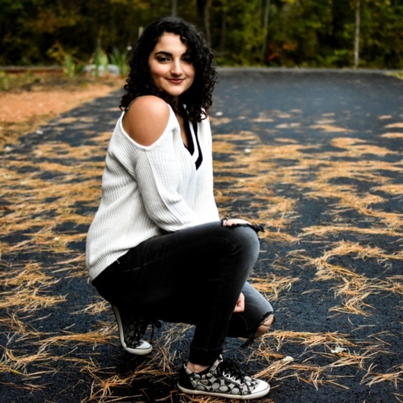 Varsity Vibes Striped V Neck Sweater (Off White) - Picture 8 of 8